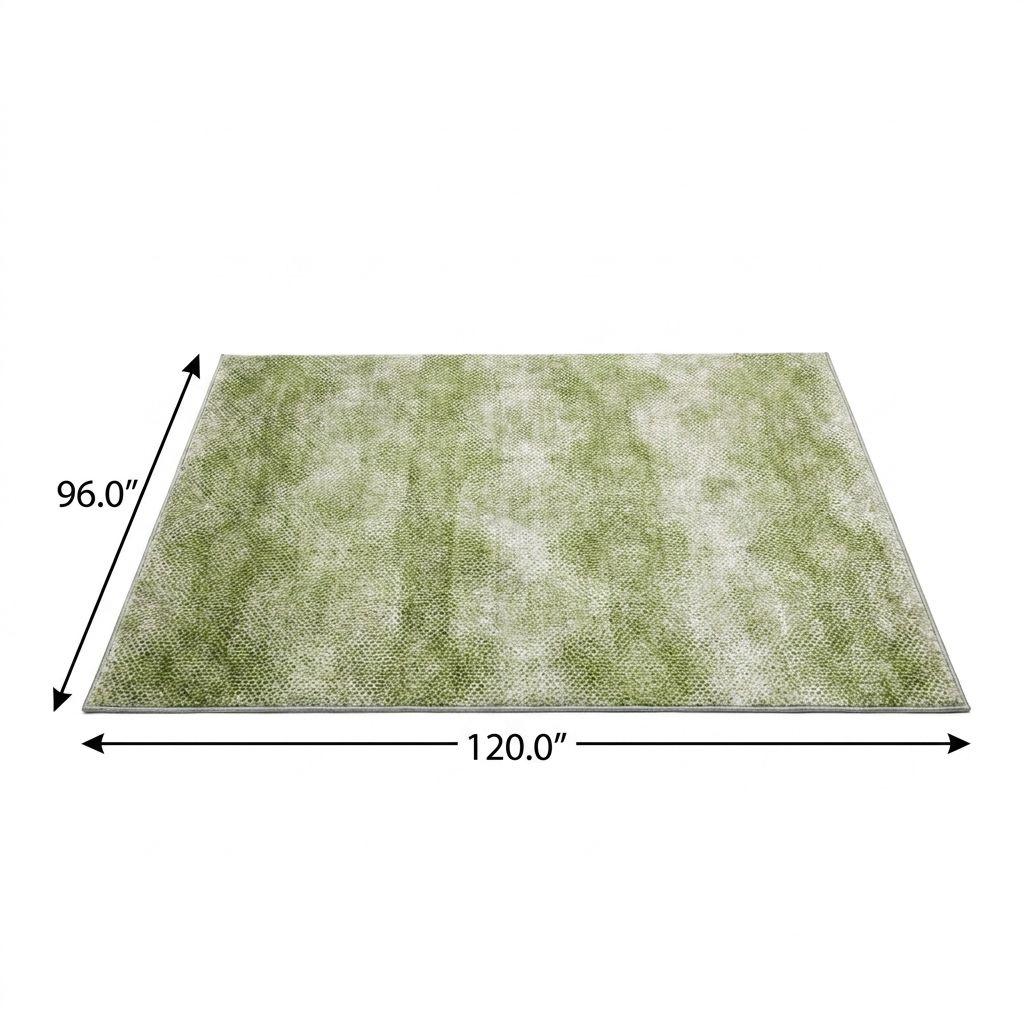 8' X 10' Mint Green And Ivory Geometric Shag Washable Area Rug With UV Protection - HomeRoots - Flyclothing LLC