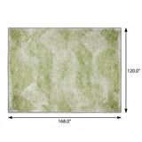 10' X 14' Mint Green And Ivory Geometric Shag Washable Area Rug With UV Protection - HomeRoots - Flyclothing LLC