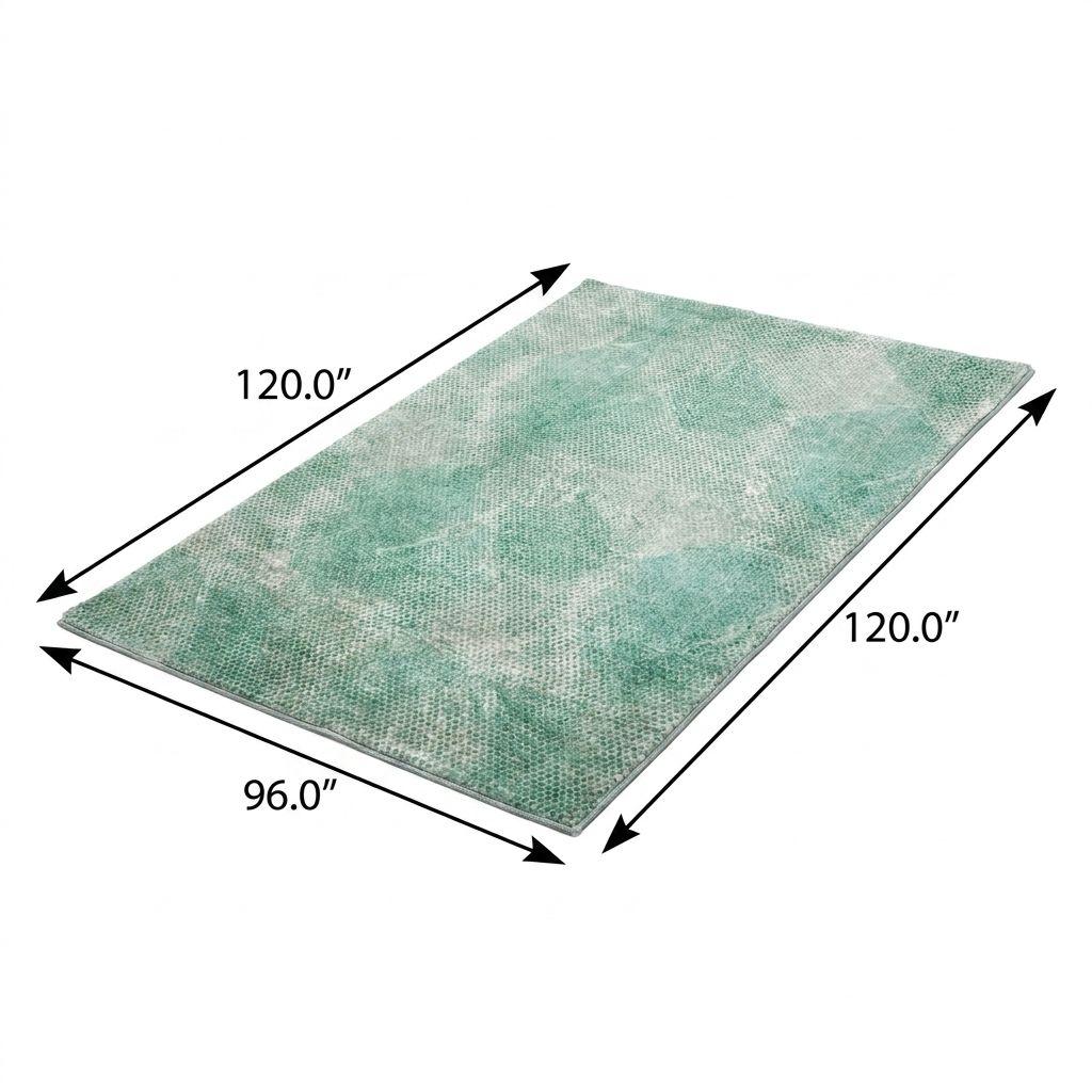 8' X 10' Teal And Ivory Geometric Shag Washable Area Rug With UV Protection - HomeRoots - Flyclothing LLC