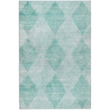 9' X 12' Teal And Ivory Geometric Shag Washable Area Rug With UV Protection - HomeRoots - Flyclothing LLC