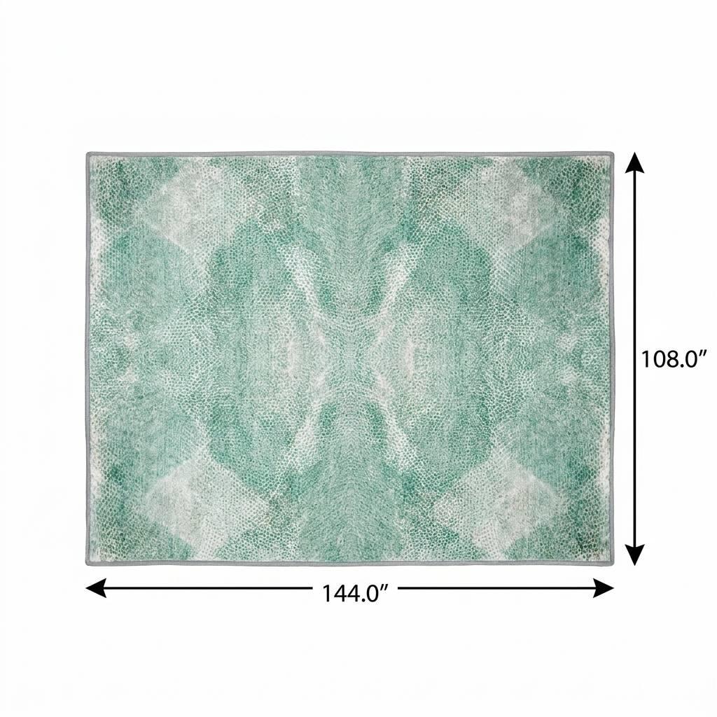 9' X 12' Teal And Ivory Geometric Shag Washable Area Rug With UV Protection - HomeRoots - Flyclothing LLC