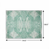 9' X 12' Teal And Ivory Geometric Shag Washable Area Rug With UV Protection - HomeRoots - Flyclothing LLC