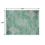 10' X 14' Teal And Ivory Geometric Shag Washable Area Rug With UV Protection - HomeRoots - Flyclothing LLC