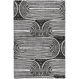 3' X 5' Black And Ivory Geometric Shag Washable Area Rug With UV Protection - HomeRoots - Flyclothing LLC
