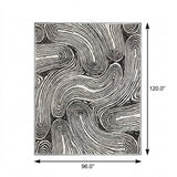 8' X 10' Black And Ivory Geometric Shag Washable Area Rug With UV Protection - HomeRoots - Flyclothing LLC