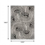 10' X 14' Black And Ivory Geometric Shag Washable Area Rug With UV Protection - HomeRoots - Flyclothing LLC