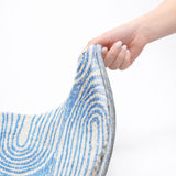 8' X 10' Blue And Ivory Geometric Shag Washable Area Rug With UV Protection - HomeRoots - Flyclothing LLC