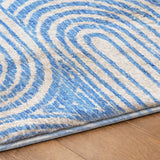 8' X 10' Blue And Ivory Geometric Shag Washable Area Rug With UV Protection - HomeRoots - Flyclothing LLC