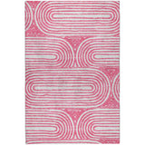 3' X 5' Blush And Ivory Geometric Shag Washable Area Rug With UV Protection - HomeRoots - Flyclothing LLC
