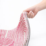 3' X 5' Blush And Ivory Geometric Shag Washable Area Rug With UV Protection - HomeRoots - Flyclothing LLC
