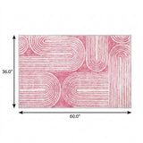 3' X 5' Blush And Ivory Geometric Shag Washable Area Rug With UV Protection - HomeRoots - Flyclothing LLC