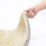 3' X 5' Gold And Ivory Geometric Shag Washable Area Rug With UV Protection - HomeRoots - Flyclothing LLC