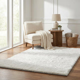 5' X 8' Gold And Ivory Geometric Shag Washable Area Rug With UV Protection - HomeRoots - Flyclothing LLC