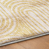 8' X 10' Gold And Ivory Geometric Shag Washable Area Rug With UV Protection - HomeRoots - Flyclothing LLC