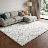 9' X 12' Gold And Ivory Geometric Shag Washable Area Rug With UV Protection - HomeRoots - Flyclothing LLC