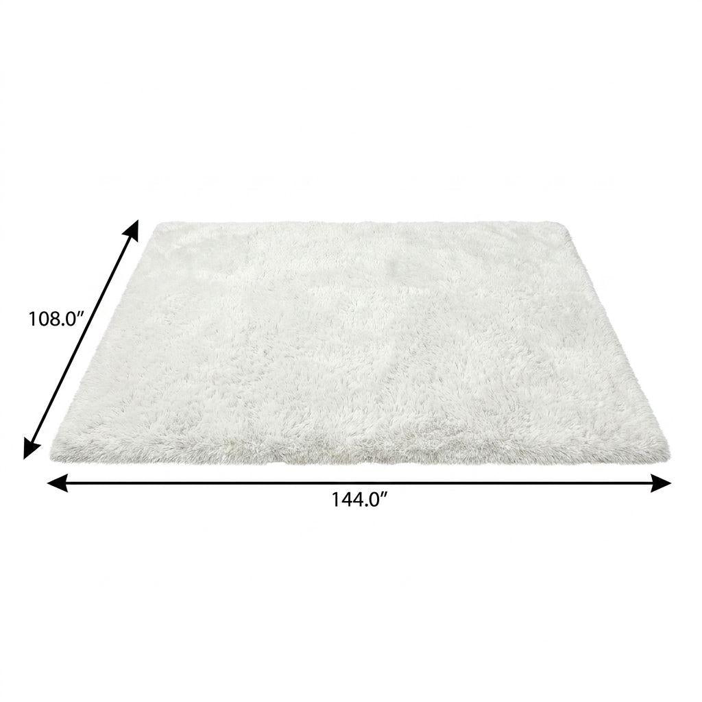 9' X 12' Gold And Ivory Geometric Shag Washable Area Rug With UV Protection - HomeRoots - Flyclothing LLC