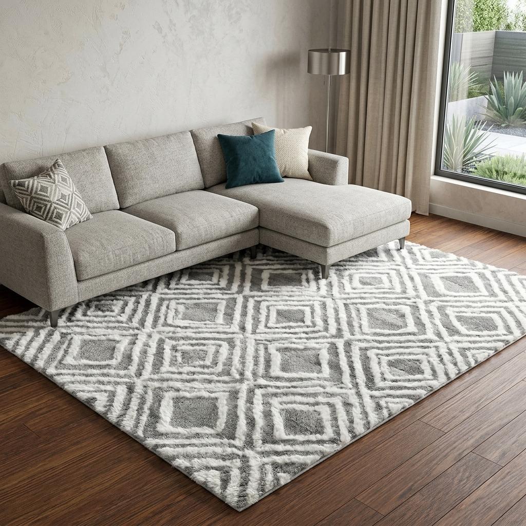 10' X 14' Gold And Ivory Geometric Shag Washable Area Rug With UV Protection - HomeRoots - Flyclothing LLC