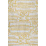 10' X 14' Gold And Ivory Geometric Shag Washable Area Rug With UV Protection - HomeRoots - Flyclothing LLC