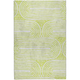 3' X 5' Green And Ivory Geometric Shag Washable Area Rug With UV Protection - HomeRoots - Flyclothing LLC