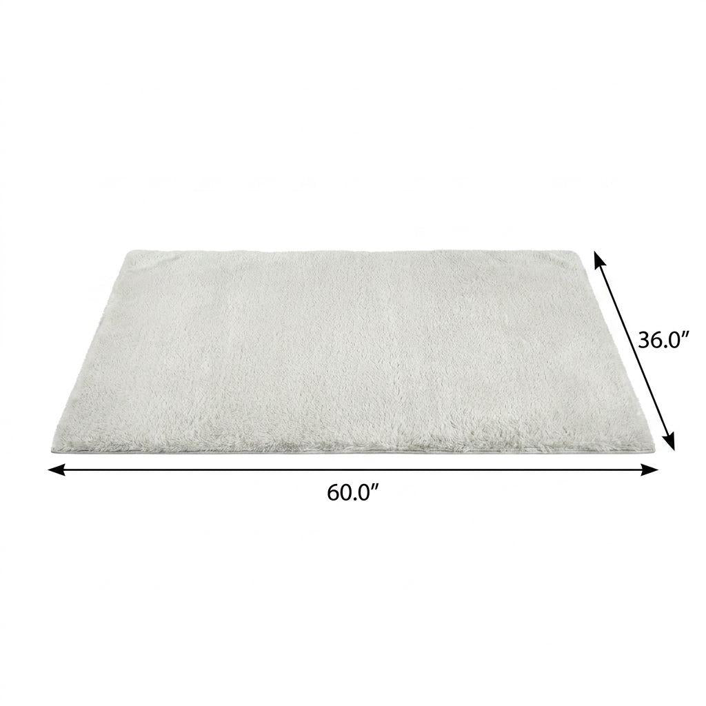 3' X 5' Green And Ivory Geometric Shag Washable Area Rug With UV Protection - HomeRoots - Flyclothing LLC