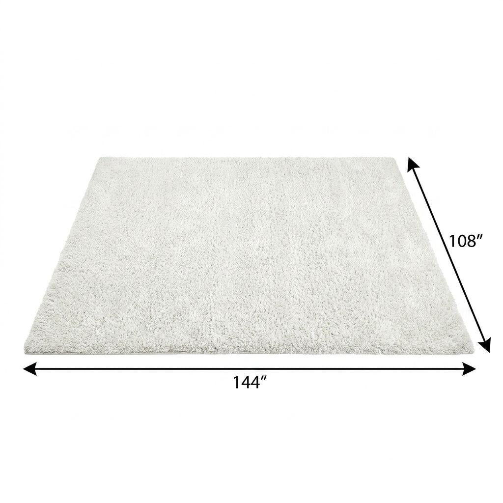 9' X 12' Green And Ivory Geometric Shag Washable Area Rug With UV Protection - HomeRoots - Flyclothing LLC