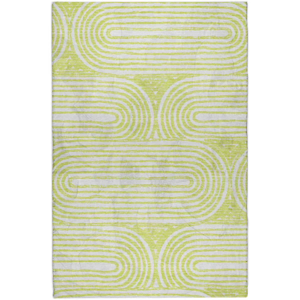 10' X 14' Green And Ivory Geometric Shag Washable Area Rug With UV Protection - HomeRoots - Flyclothing LLC