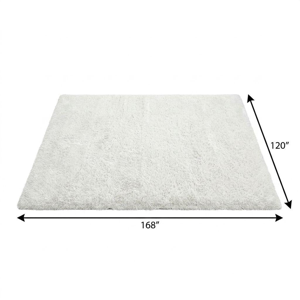 10' X 14' Green And Ivory Geometric Shag Washable Area Rug With UV Protection - HomeRoots - Flyclothing LLC