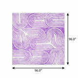8' Purple And Ivory Geometric Shag Washable Round Rug With UV Protection - HomeRoots - Flyclothing LLC