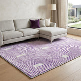 9' X 12' Purple And Ivory Geometric Shag Washable Area Rug With UV Protection - HomeRoots - Flyclothing LLC