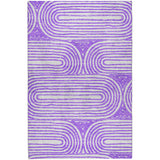 9' X 12' Purple And Ivory Geometric Shag Washable Area Rug With UV Protection - HomeRoots - Flyclothing LLC