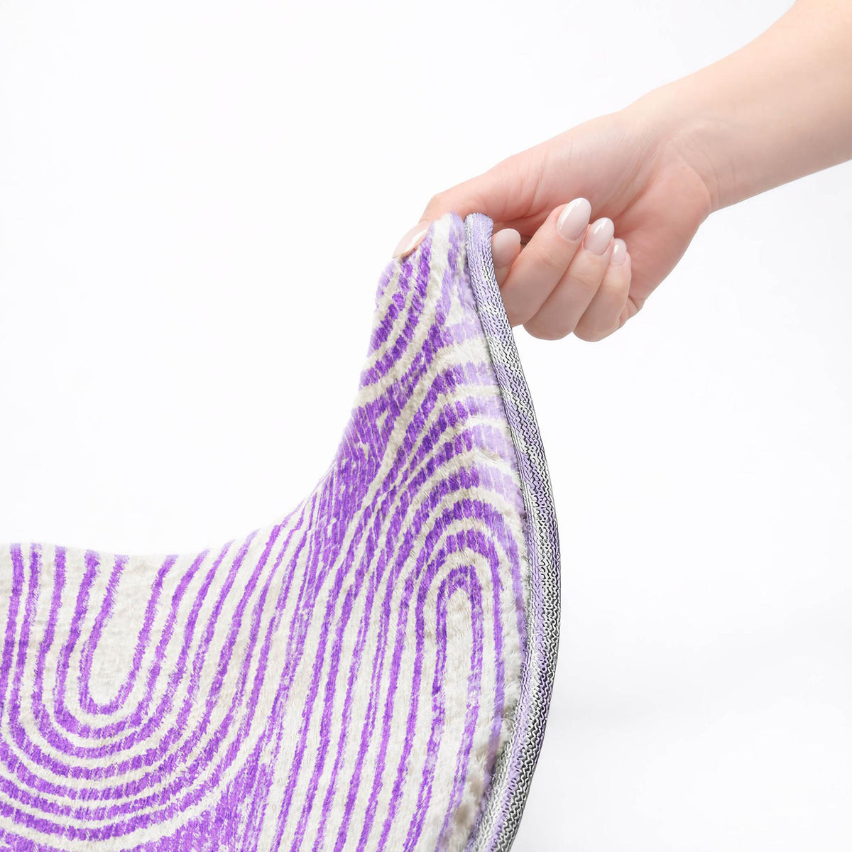 9' X 12' Purple And Ivory Geometric Shag Washable Area Rug With UV Protection - HomeRoots - Flyclothing LLC