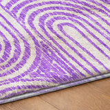 9' X 12' Purple And Ivory Geometric Shag Washable Area Rug With UV Protection - HomeRoots - Flyclothing LLC