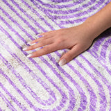 9' X 12' Purple And Ivory Geometric Shag Washable Area Rug With UV Protection - HomeRoots - Flyclothing LLC