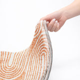 3' X 5' Salmon And Ivory Geometric Shag Washable Area Rug With UV Protection - HomeRoots - Flyclothing LLC