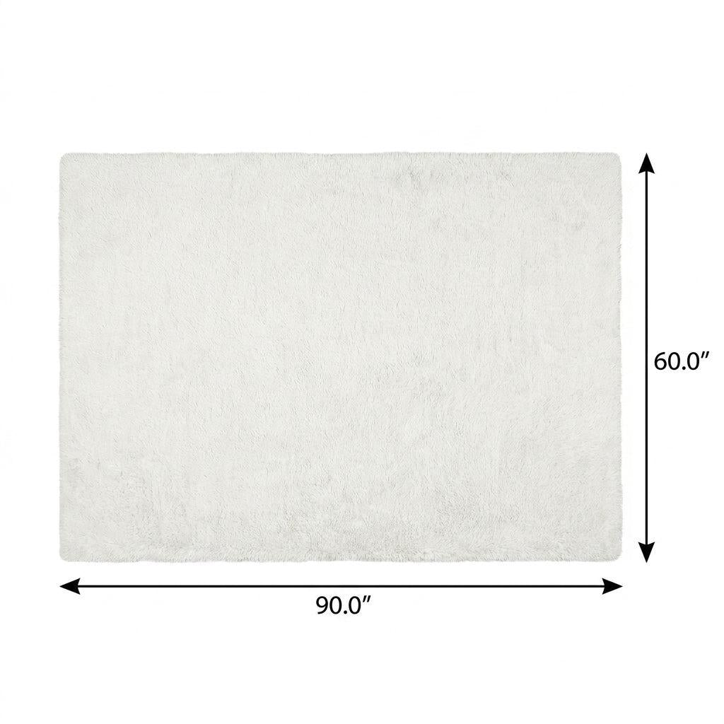 5' X 8' Salmon And Ivory Geometric Shag Washable Area Rug With UV Protection - HomeRoots - Flyclothing LLC