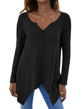 Full Size V-Neck Long Sleeve T-Shirt - Trendsi - Flyclothing LLC