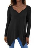 Full Size V-Neck Long Sleeve T-Shirt - Trendsi - Flyclothing LLC