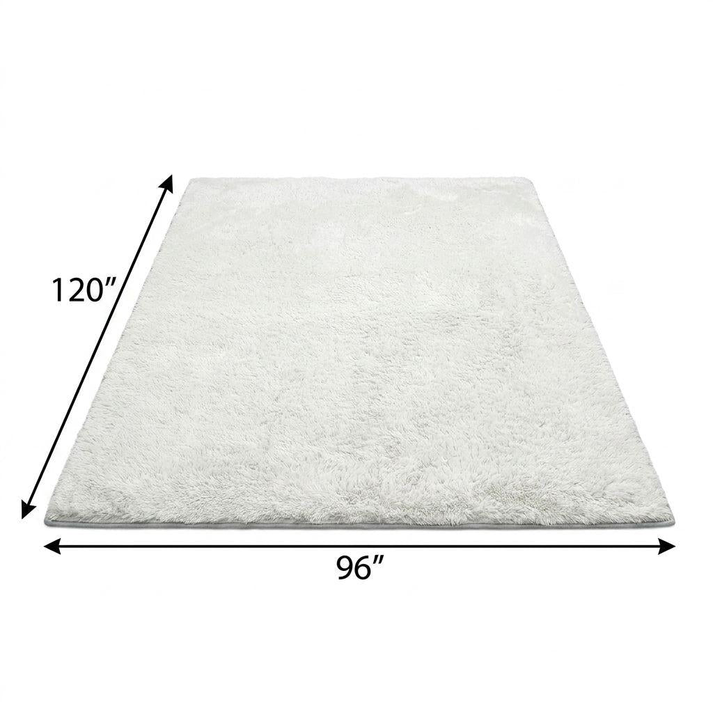 8' X 10' Salmon And Ivory Geometric Shag Washable Area Rug With UV Protection - HomeRoots - Flyclothing LLC