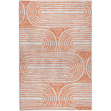 9' X 12' Salmon And Ivory Geometric Shag Washable Area Rug With UV Protection - HomeRoots - Flyclothing LLC