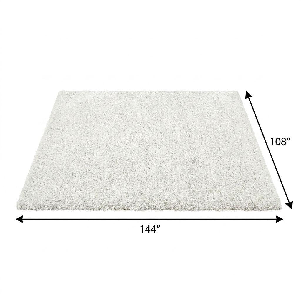 9' X 12' Salmon And Ivory Geometric Shag Washable Area Rug With UV Protection - HomeRoots - Flyclothing LLC