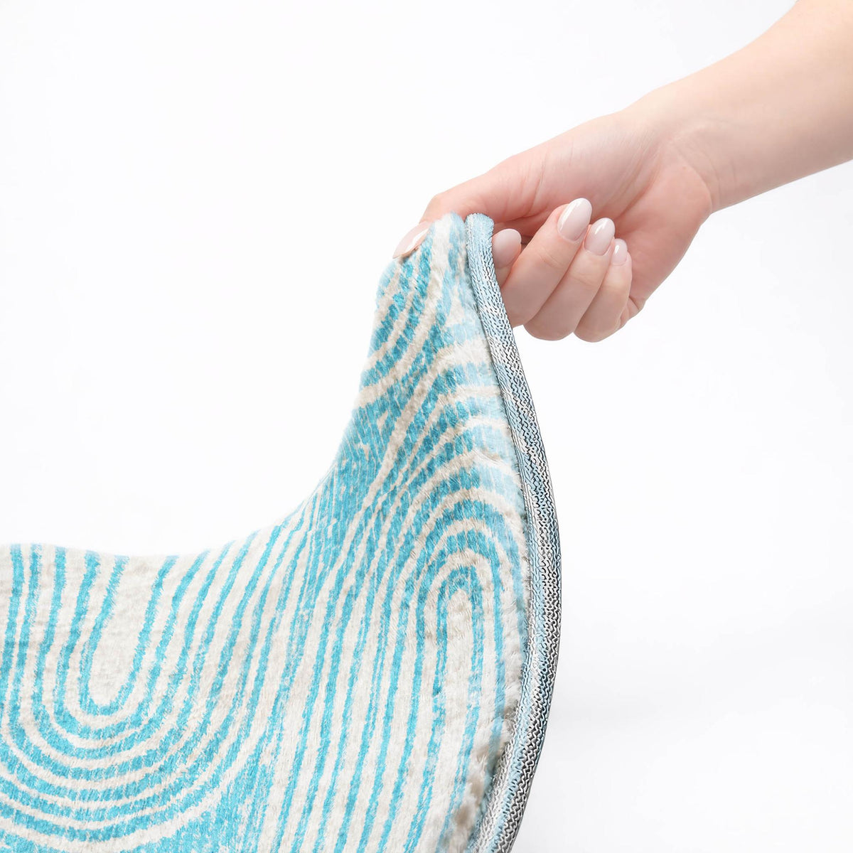 3' X 5' Teal And Ivory Geometric Shag Washable Area Rug With UV Protection - HomeRoots - Flyclothing LLC