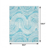 8' X 10' Teal And Ivory Geometric Shag Washable Area Rug With UV Protection - HomeRoots - Flyclothing LLC