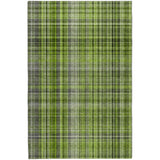 9' X 12' Green And Ivory Plaid Shag Washable Area Rug With UV Protection - HomeRoots - Flyclothing LLC