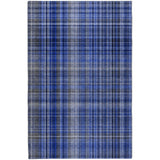 10' X 14' Navy Blue And Gray Plaid Shag Washable Area Rug With UV Protection - HomeRoots - Flyclothing LLC