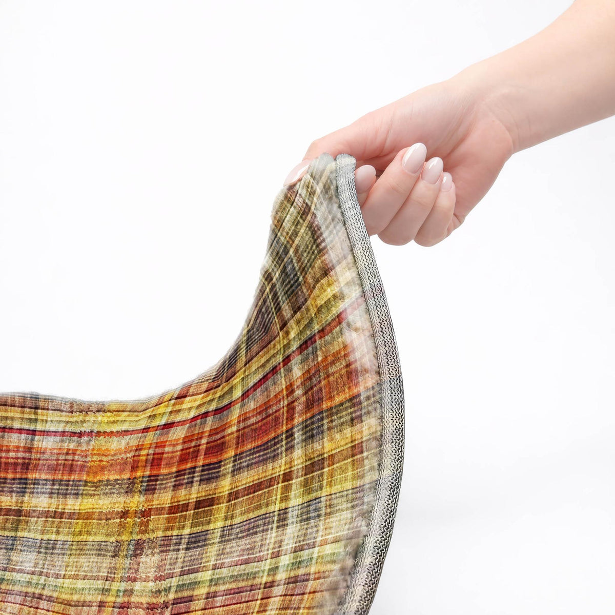 8' X 10' Orange And Beige Plaid Shag Washable Area Rug With UV Protection - HomeRoots - Flyclothing LLC