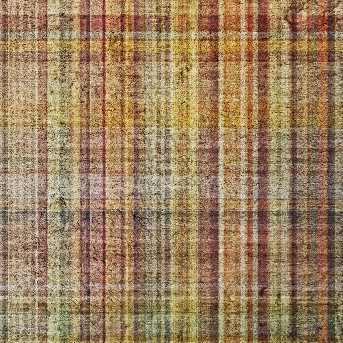 9' X 12' Orange And Beige Plaid Shag Washable Area Rug With UV Protection - HomeRoots - Flyclothing LLC
