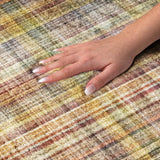 9' X 12' Orange And Beige Plaid Shag Washable Area Rug With UV Protection - HomeRoots - Flyclothing LLC
