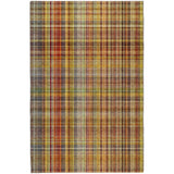 10' X 14' Orange And Beige Plaid Shag Washable Area Rug With UV Protection - HomeRoots - Flyclothing LLC