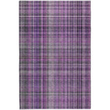3' X 5' Purple And Gray Plaid Shag Washable Area Rug With UV Protection - HomeRoots - Flyclothing LLC