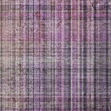 9' X 12' Purple And Gray Plaid Shag Washable Area Rug With UV Protection - HomeRoots - Flyclothing LLC